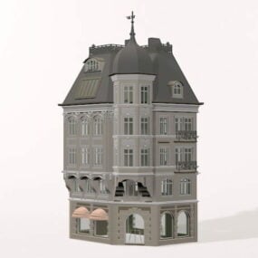 Modelo 3D de edifício clássico alemão