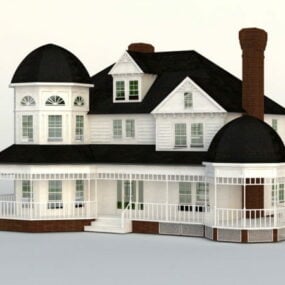 نموذج البيت الفيكتوري ثلاثي الأبعاد