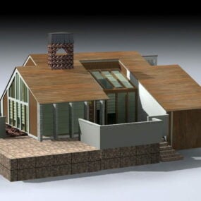 Modernes rustikales Haus 3D-Modell