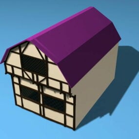 Modello 3d della casa medievale