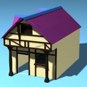 Small Rustic Cabin 3d model