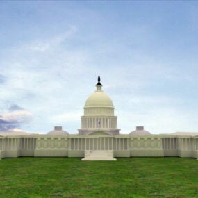 United States Capitol Exterior Scene 3d-model