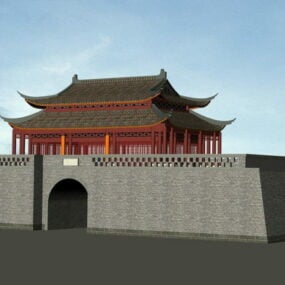 고대 도시 문 3d 모델