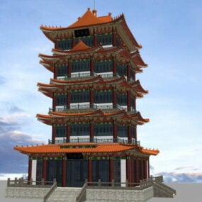 중국 탑 3d 모델