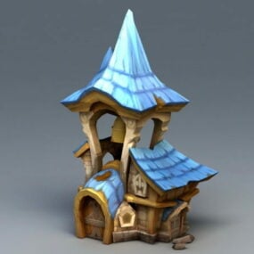 Cartoon middeleeuws huis 3D-model