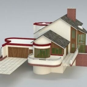 3d модель сучасного заміського будинку