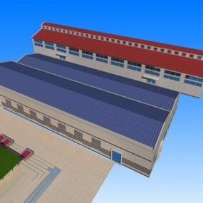 3D-Modell des Industrielagergebäudes