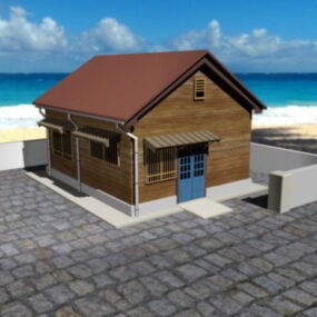 3D model malé plážové kabiny
