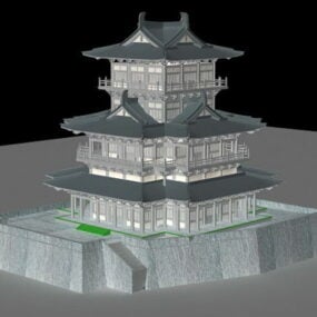 Tradycyjny model 3D pawilonu chińskiego