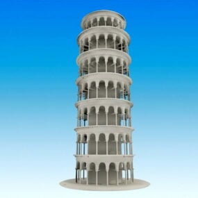 Eğik Pisa Kulesi 3d modeli