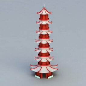 Kırmızı Pagoda 3d modeli