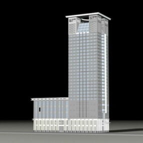 3D-Modell eines hohen Bürogebäudes