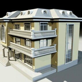 Modello 3d della casa in stile villa