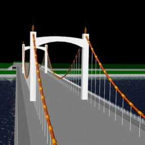 Puente sobre el río modelo 3d