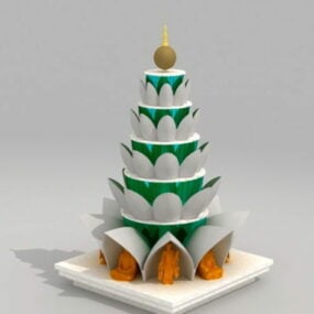 3D-Modell des buddhistischen Turms