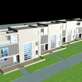 Edificios de casas modelo 3d