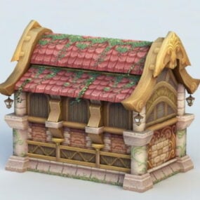 Modello 3d della casa dei cartoni animati
