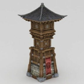 Modelo 3D da Torre de Vigia Japonesa