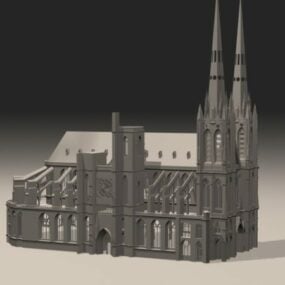 Modello 3d dell'edificio gotico