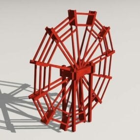 Wooden Waterwheel 3d model