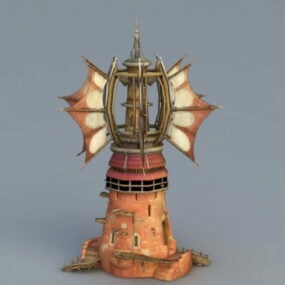 Kreslený 3D model větrného mlýna
