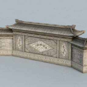 Traditional Chinese Screen Wall 3d model
