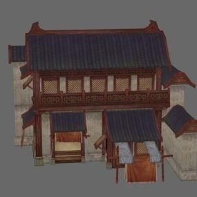 प्राचीन चीनी दुकान 3डी मॉडल