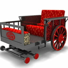 Ancient Chinese Horse Carriage 3d model