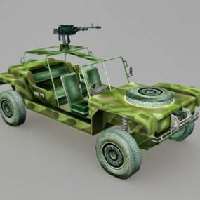 Model 3d Jeep Gun sing dipasang