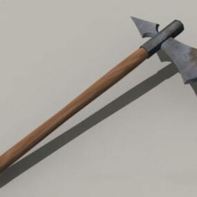 Modelo 3d de arma medieval de machado de batalha
