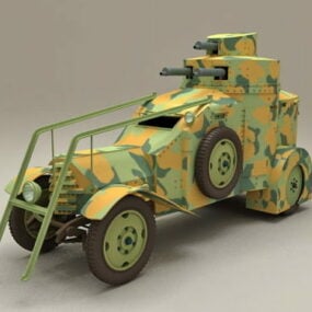 2D model obrněného záchranného vozidla z 3. světové války