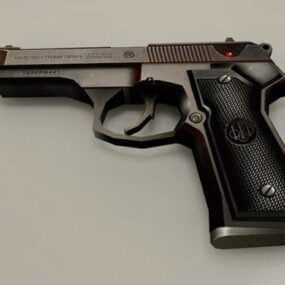 3D model pistole Beretta Low Poly