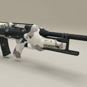 Pistolet maszynowy Sci Fi Low Poly Model 3D