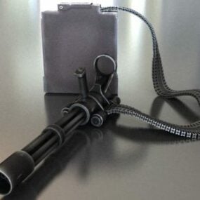 Minipistol med ryggsäck och ammunition 3d-modell