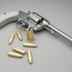 Revolver With Bullets 3d model