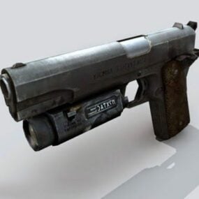 M1911 pistol med laser 3d model