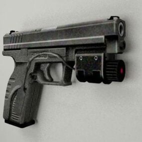 带激光的手枪3d模型