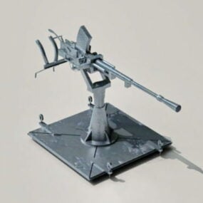 Modello 3d della torretta della mitragliatrice
