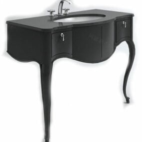 Antique Black Bathroom Vanity 3d model