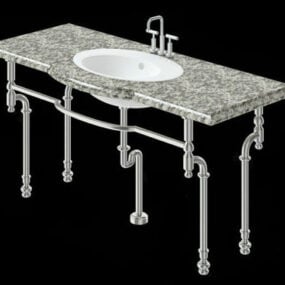 Bathroom Granite Vanity 3d model
