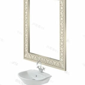 Wall Mount Basin With Mirror 3d model