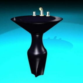 Modelo 3d de bacia de pedestal preto
