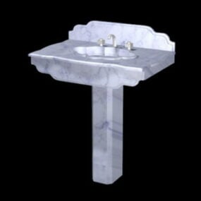 大理石の台座洗面器3Dモデル