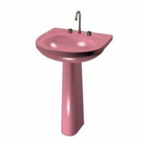 Modelo 3d de bacia de pedestal rosa