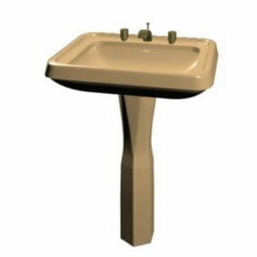 Ceramic Sink With Pedestal 3d model