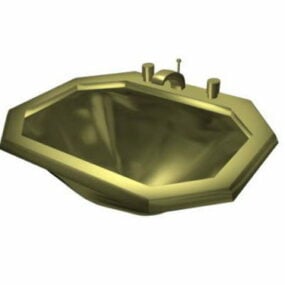 Brass Bathroom Sink 3d model