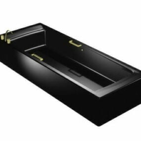 Black Soaking Bathtub 3d model