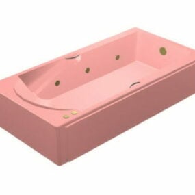 Modello 3d della vasca da bagno rosa per massaggi