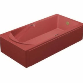 Dark Red Soaking Tub 3d model