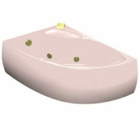 3д модель розовой угловой ванны